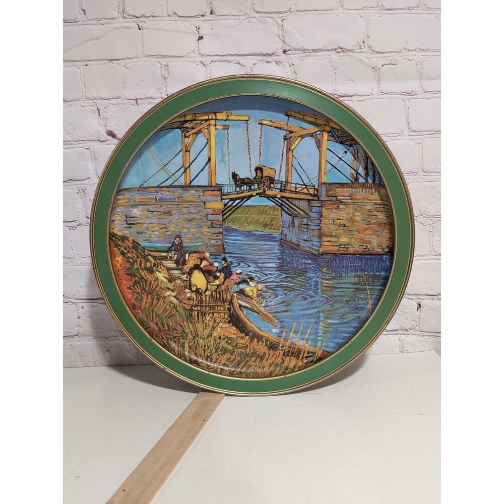 Large Vintage Vincent Van Gogh Artist Landscape Tin Box From Sunshine Cookie 14"